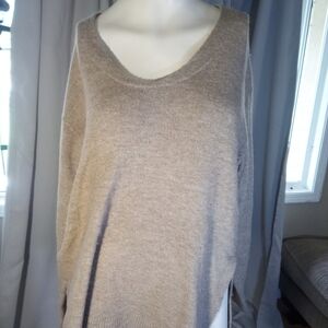 Dex Tan Crew Neck Sweater with Chunky Knit Texture